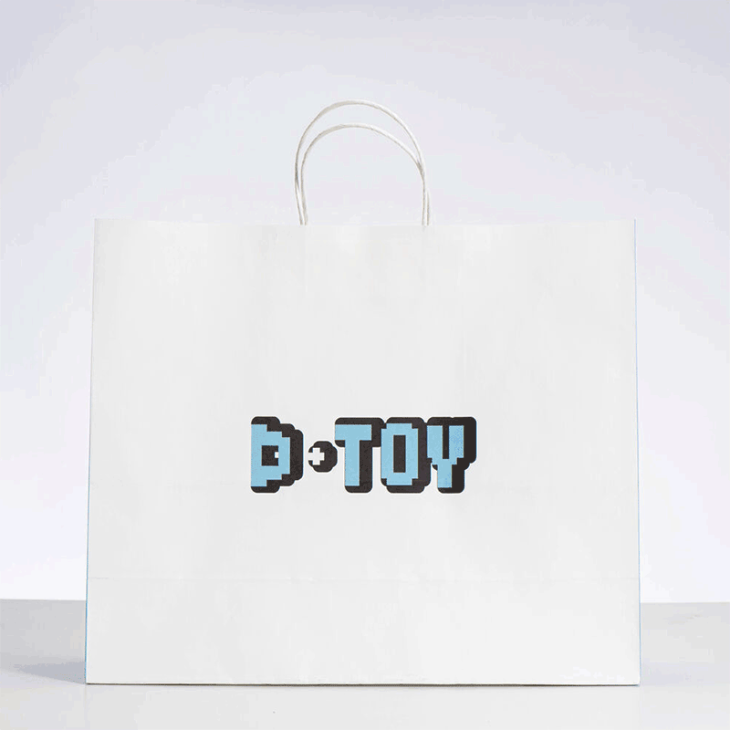 Custom Large White Paper Bags 11" x 5.9" x 11"