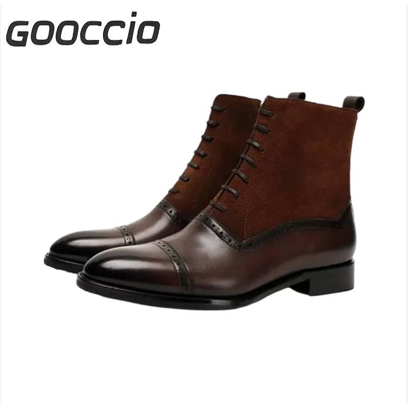 NJ202 Calf-Skin Knight Boots/Dress Boots For Men GOOCCIO-NJ-Series  