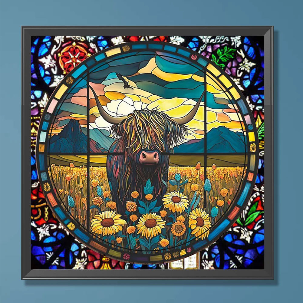 Diamond Painting - Full Round Drill - Stained Glass Yak(30*30cm)