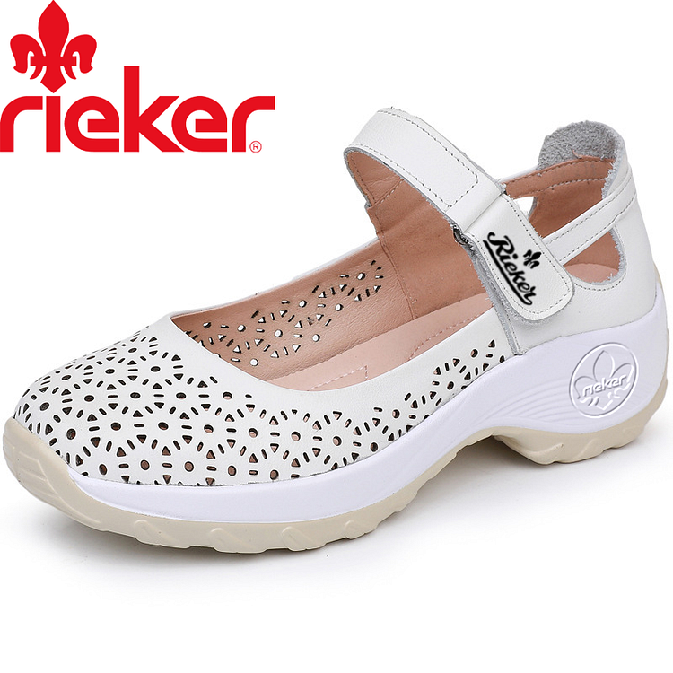 Rieker® új női vastag talpú valódi bőr üreges szandál