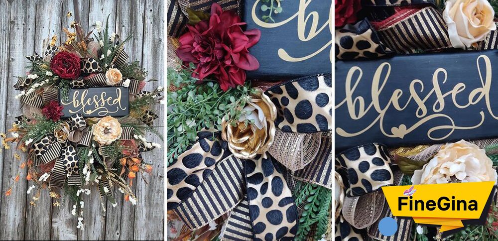 Fall Cheetah Wreath-Year Round Wreath