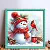 Snowman And Bird-11CT Stamped Cross Stitch 50*50cm/19.69*19.69in