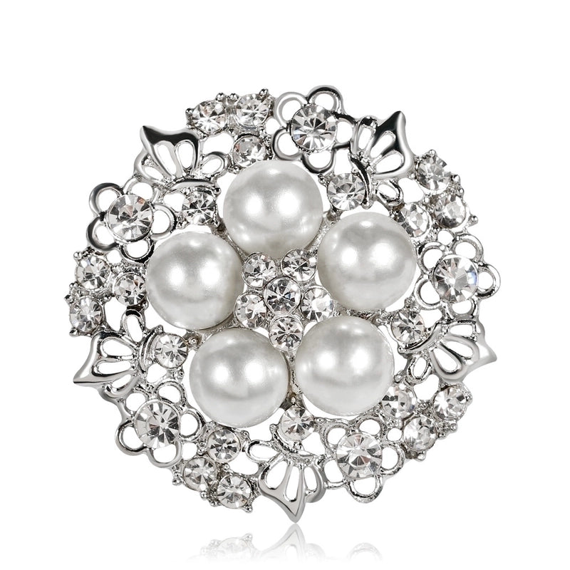 Korean Style Pin Flower Alloy Diamond Rhinestones Women’S Brooches