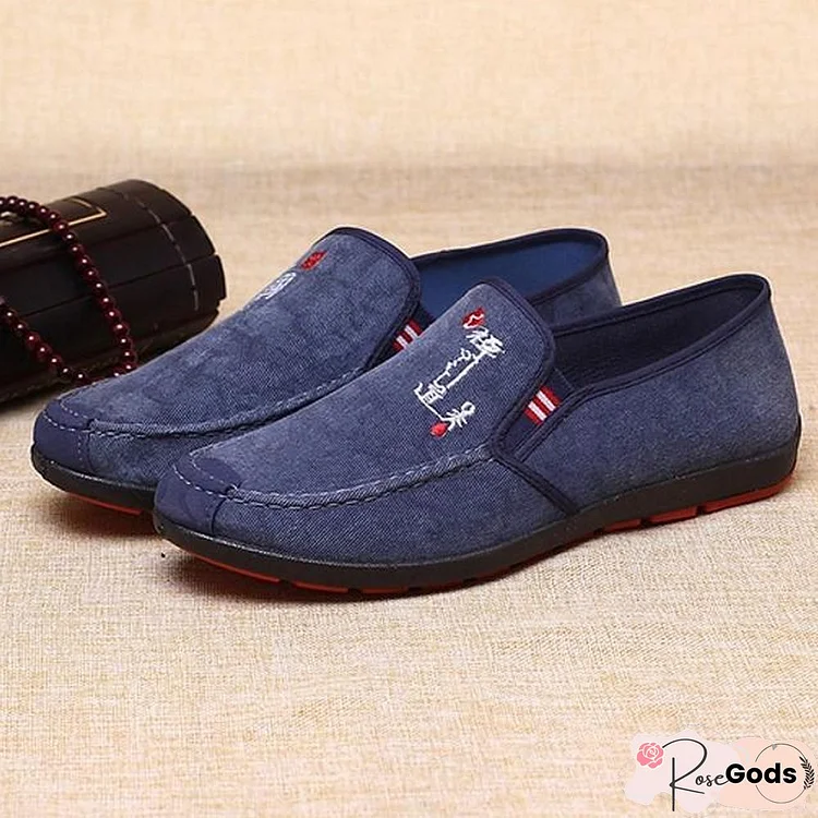 Men's Summer Daily Loafers & Slip-Ons Pu Blue / Gray