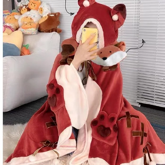 Cute Red Fox Cloak Sleepwear Pyjamas weebmemes