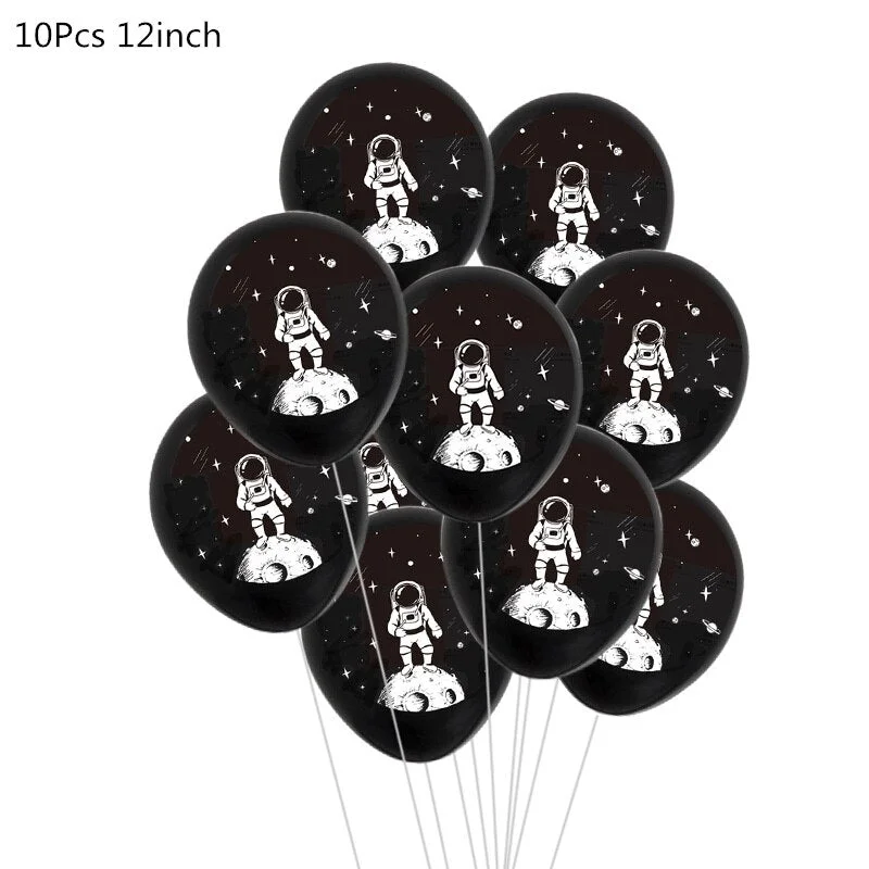 10Pcs Outer Space Party Astronaut Balloons Galaxy Theme Party Kids Birthday Party Favors Happy Birthday Balloon Helium Globals