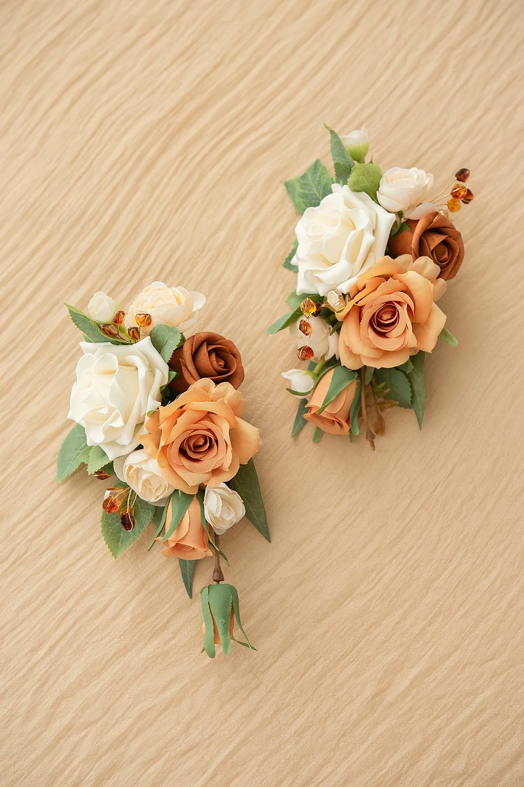 Shoulder Corsages in Sunset Terracotta