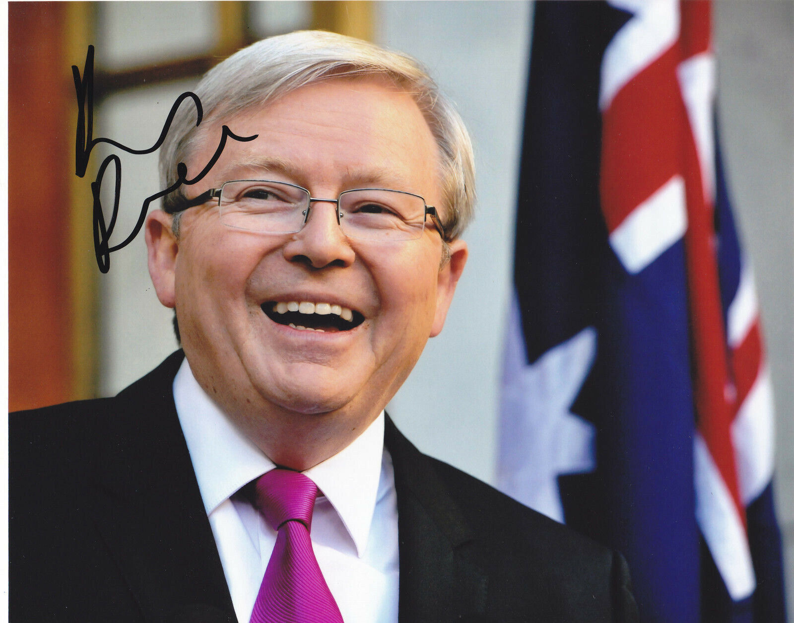 KEVIN RUDD SIGNED AUTOGRAPHED AUSTRALIA PRIME MINISTER 8X10 Photo Poster painting UN PROOF #3