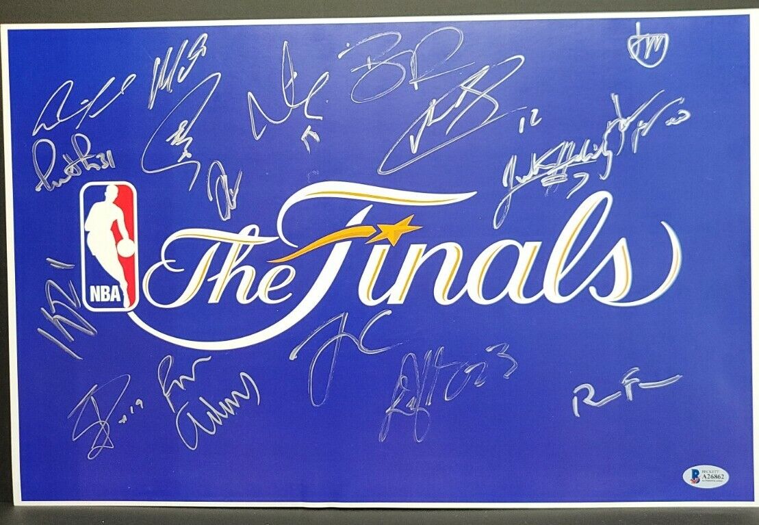 CURRY, IGUODALA, GREEN,KLAY Signed 2014-15 Poster 17 Players SZ 17x11. BECKETT