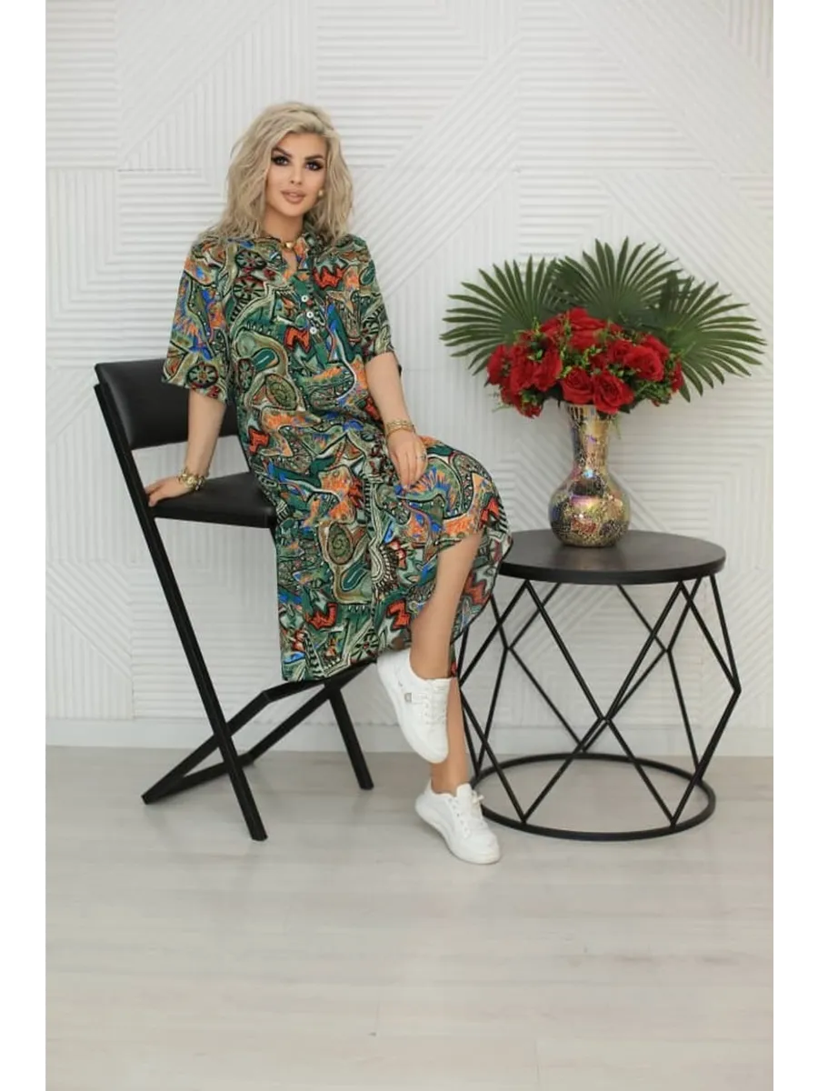 🔥 P-5XL🌈️Vestido estampado étnico, moderno, retro e colorido
