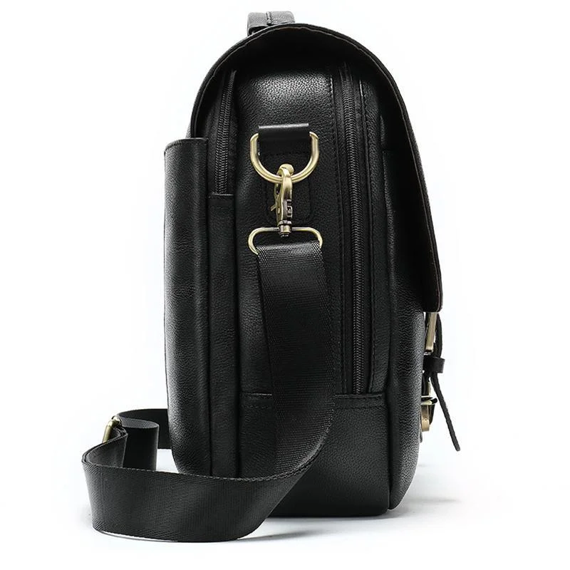 Men's Genuine Leather Handbag Large Capacity Waterproof Crossbody Bag