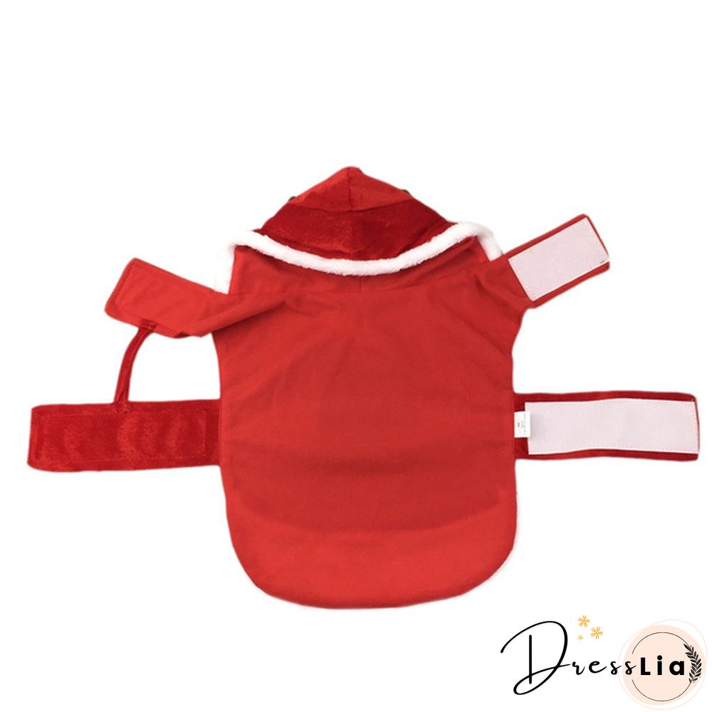 5 Sizes New Santa Claus Riding Outfit Christmas Pet Cat Dog Costume Party Small/Medium/Large Cat Dog Clothes Dress Up Pet Costume