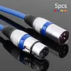 5pcs 3Pin XLR Cable Male to Female M/F Foil+Braided Shielded Audio Cable