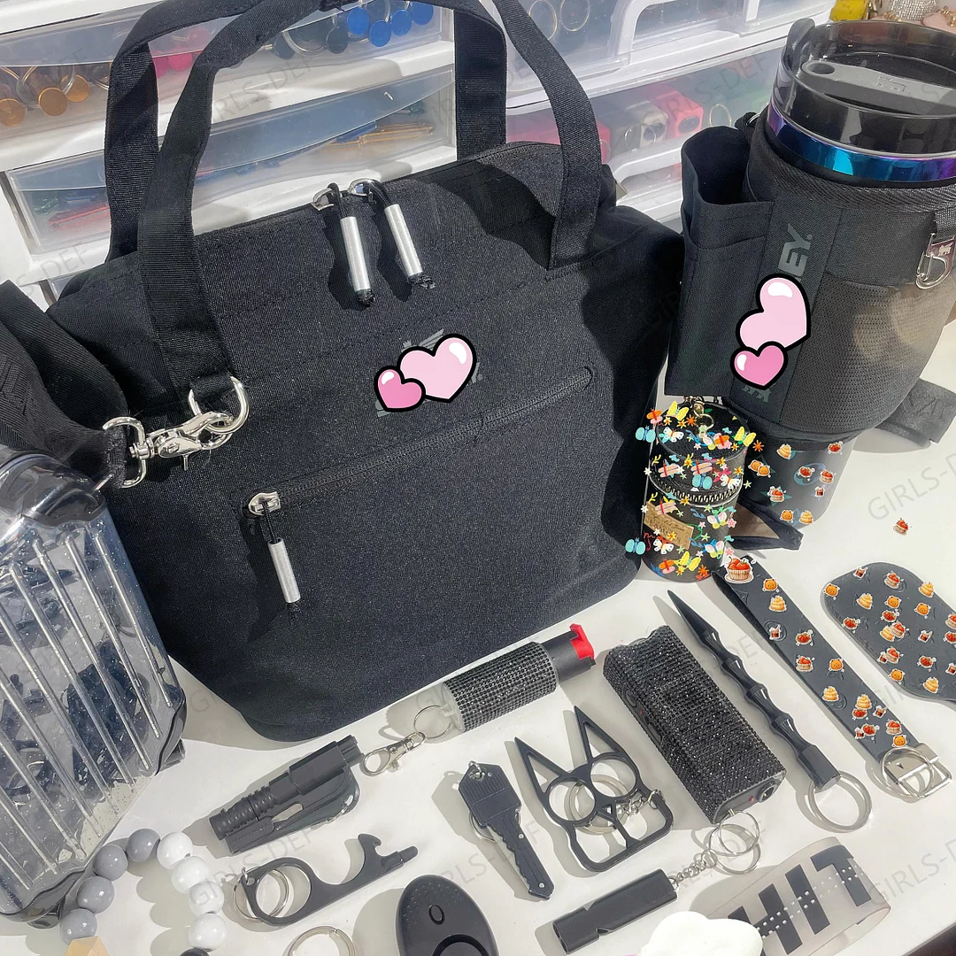 (NEW) ST@NL3Y Tote Bag and C@rry-All Self Defense Keychain with Tumbler