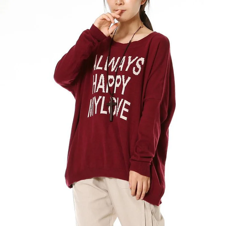 Deep red chunky sweaters always Happy