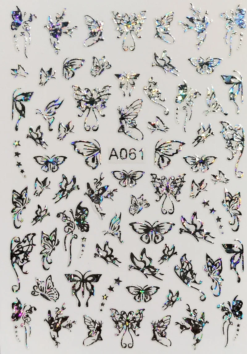 New Arrive Nail Art Sticker Decal Decoration Glow In Dark Butterfly Nail Stickes Back Glue Moon Manicure Sticker on Nails Design