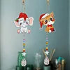2pcs/set DIY Diamond Drawing Suncatcher Hanging Ornament Kit (Elephant Cat)