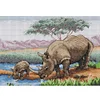 >SALE<Full Embroidery Eco-cotton Thread 11CT Printed Rhinoceros Cross Stitch 70x55cm