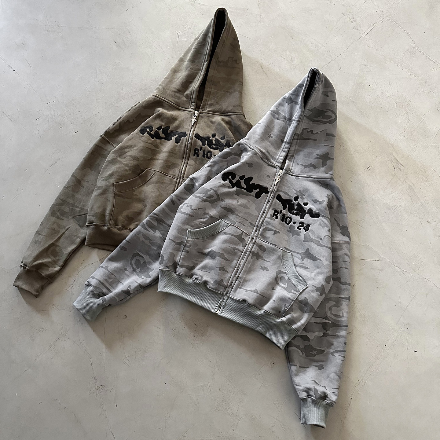 Camouflage casual street zip-up hoodie