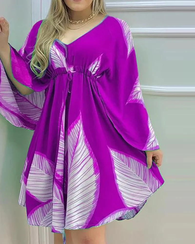 Uveng Uveng Collar Long Sleeve Loose Short Dress Irregular Dress