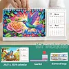 Bird Diamond Art Monthly Flip Tabletop Calendar January 2027 - December 2028 Small Desktop Calendar Planner 24 Months for Living Room Bedroom Office Desk Gift Giving