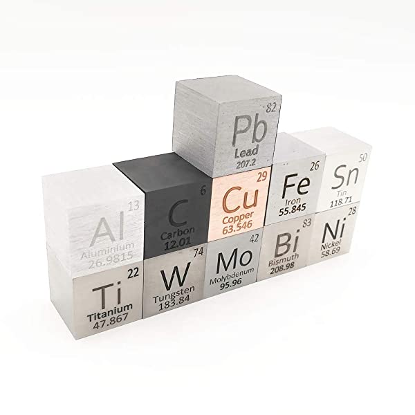 1 Inch Cube Pure Metal Collection Molar Mass Density High Purity Ti Ni ...