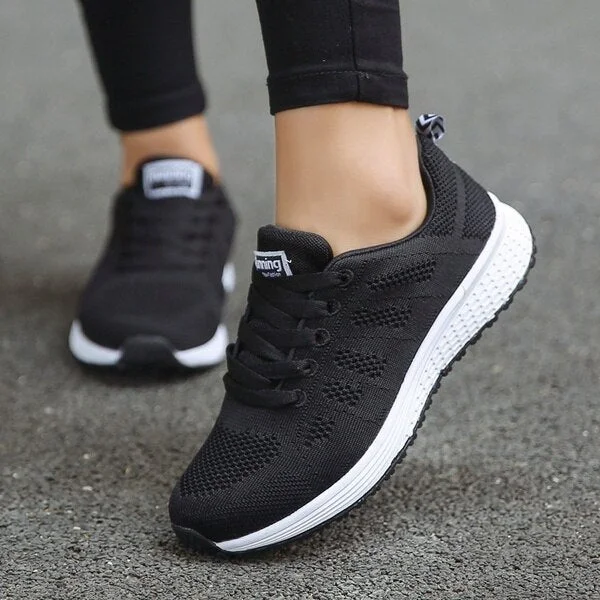 Sport Running Shoes Women Breathable Comfortable Air Mesh Flat Shoes Female  Fitness Sportswear Fashion Casual Walking Sneakers