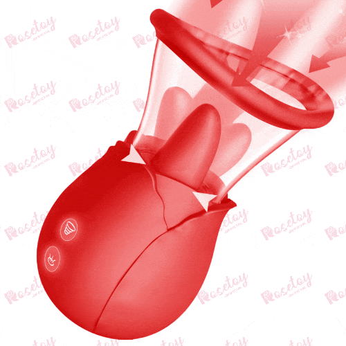 2-in-1 Tongue-licking & Suction Nipple Clitoral Stimulation Rose Pump Rosetoy Official