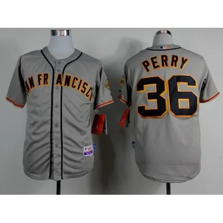 Giants #36 Gaylord Perry Grey Road Cool Base Stitched MLB Jersey