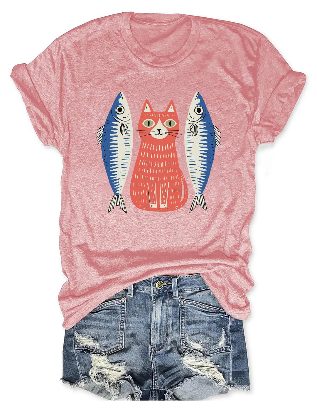 Funny Sardines Cat T-shirt