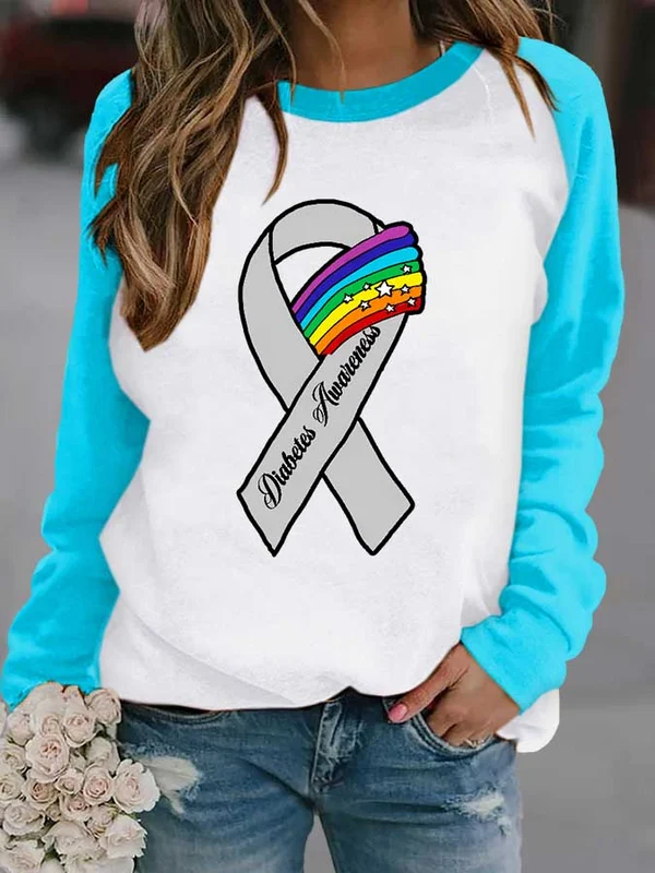 Diabetic Blue Awareness Ribbon Sweatshirt