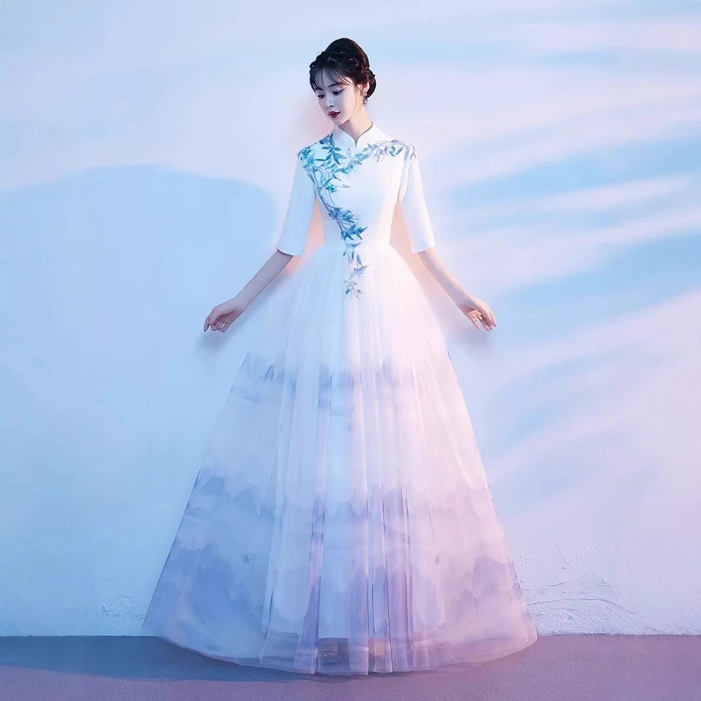 Nigikala Chinese-Style Lead Performance Suit 2025 New Big Choir Conductor Dress Host Guzi Competition Performance Suit