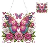 (US Only)Flowers Butterflies Diamond Painting Hanging Pendant DIY Diamond Ornaments