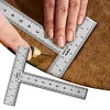 2Pcs T Square Ruler Stainless Steel Drafting Ruler T Ruler Measuring Layout Tool