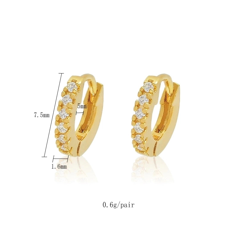 1 Pair Casual Minimalist Hexagram Heart Shape Plating Inlay Copper Zircon 18k Gold Plated Hoop Earrings Drop Earrings Ear Cuffs