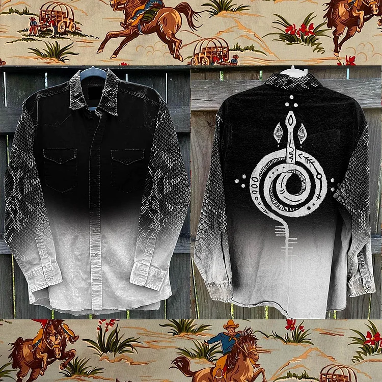 The Snake Vintage Print Casual Shirt
