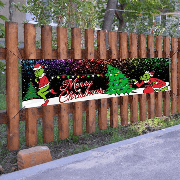 Christmas Sale!! Outdoor Banner Flag Pulling | Grinch Banner