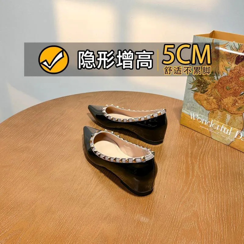 Breakj Breakj Jane Small 5Cm High Rivet Tip Single Shoes Women 2025 New One-Legged Stubble Shoes