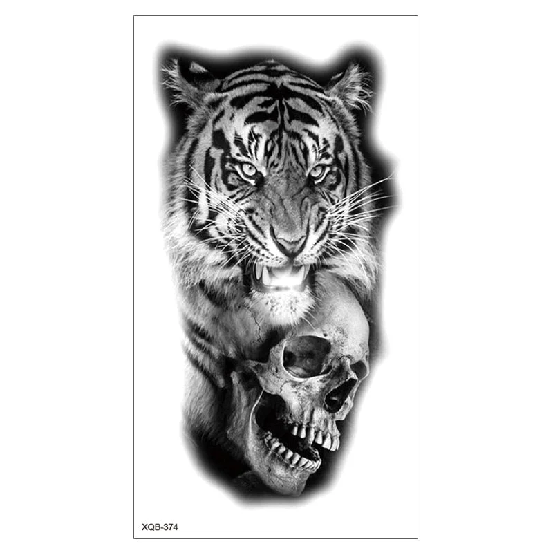 Lion King Waterproof Temporary Tattoo Stickers Body Art Fake Tatoo Animal Realistic Tribal Tiger Arm Sleeve transferable tattoo