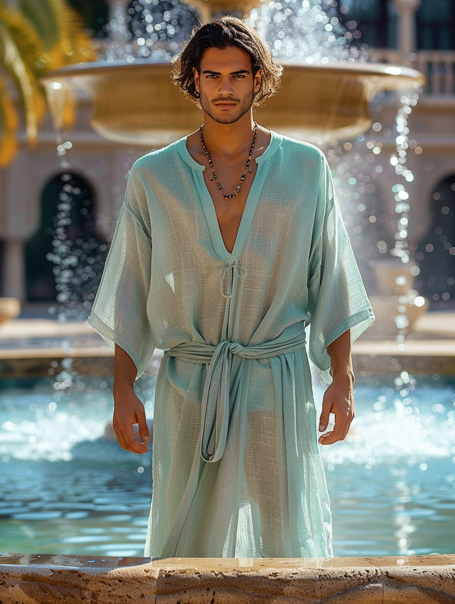 Cozy Men Linen Kaftan Long Caftan