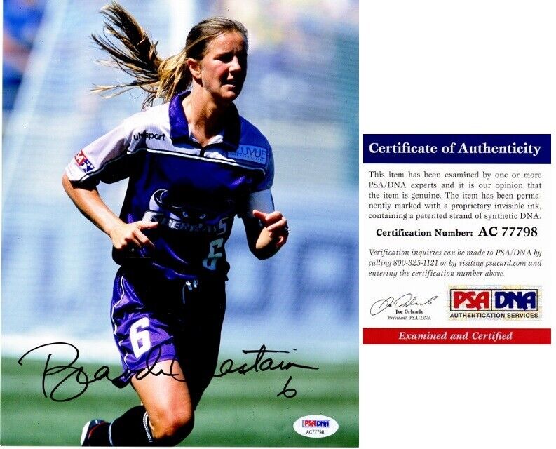 Brandi Chastain Signed Soccer - San Jose CyberRays 8x10 Photo Poster painting 2017 HOF - PSA/DNA