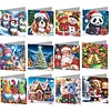 12Pcs Diamond Painting Winter Animals Greeting Card Set with Envelope