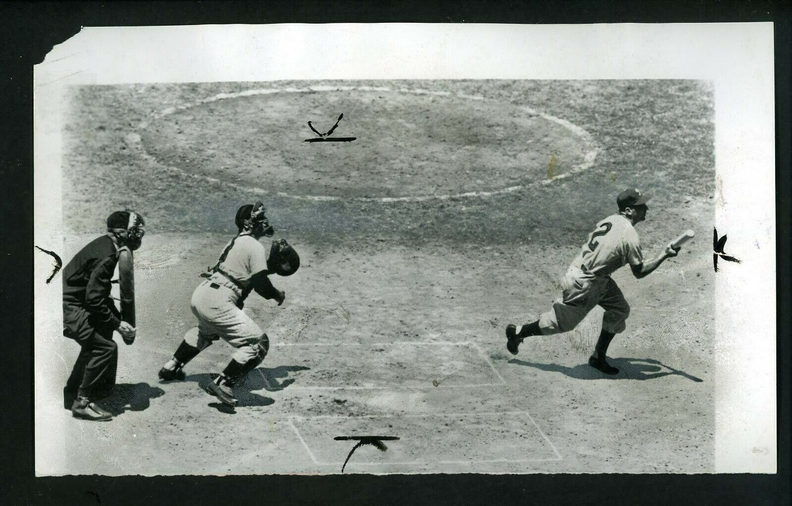 Granny Hamner Yogi Berra Rommel 1954 All Star Game Press Photo Poster painting Yankees Phillies