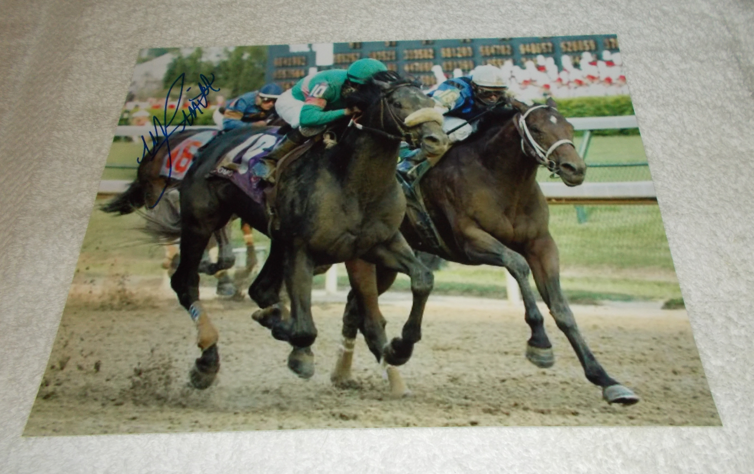 MIKE SMITH GIACOMO SIGNED 2005 KENTUCKY DERBY 8x10 HORSE RACING Photo Poster painting CHAMPION