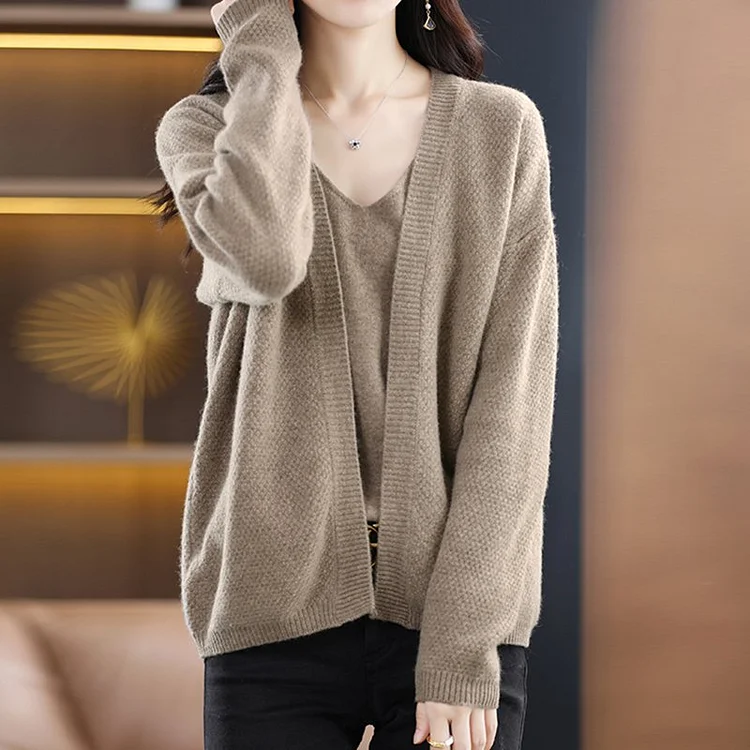 Knitted Long Sleeve Casual Solid Suits QueenFunky