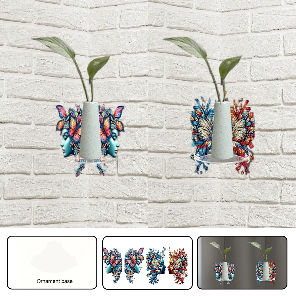 2pcs 2D Flat DIY Diamond Art Pendant DIY Home Decor Hanging Charm (Butterfly)