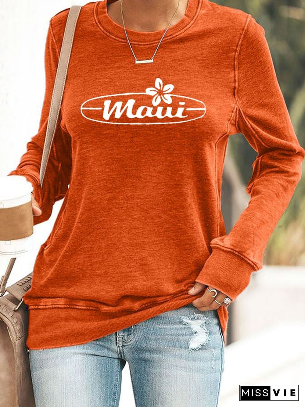 Women's Maui Strong Print Casual Sweatshirt