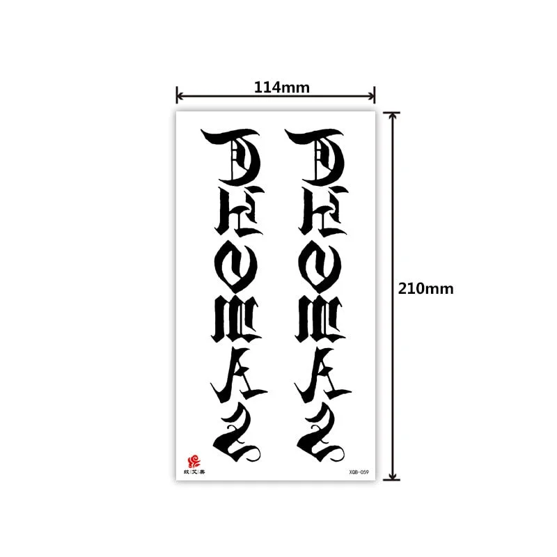 Tattoo Applique Arm Men and Women Small Full Arm Waterproof Tattoo Sticker Symbol Totem Animal Skull Text Tattoo Sticker