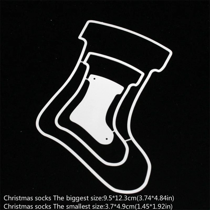 KSCRAFT Nesting Christmas Stocking Metal Cutting Dies Stencils for DIY Scrapbooking Decorative Embossing DIY Paper Card