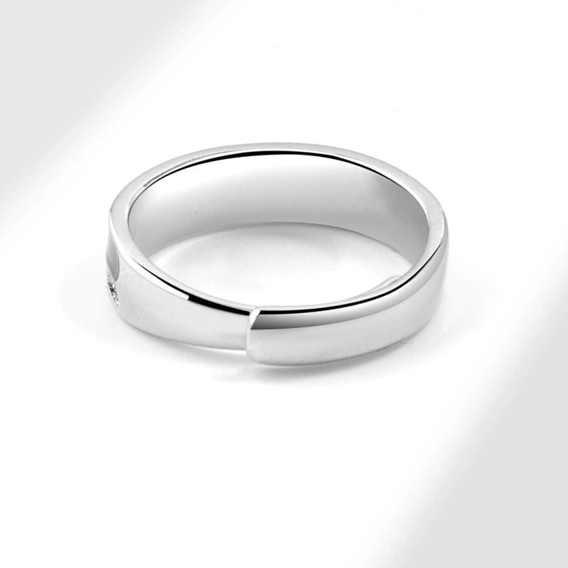 Minimalist Geometric Letter Copper Plating Hollow Out Open Rings